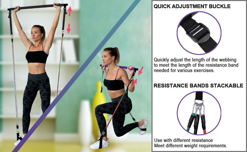 Portable Pilates Bar Kit with Resistance Bands — image 1