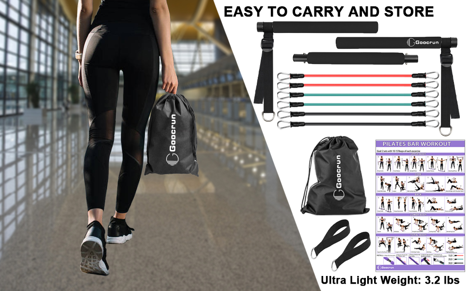 Portable Pilates Bar Kit with Resistance Bands — image 3